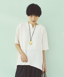 IEDIT 接触冷感・UVカット さらりと上品なバックプリ―ツブラウス