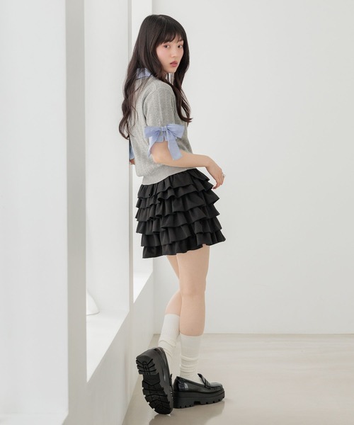 Heather（ヘザー）の「ドッキングリボンニットプルオーバー　1046530（ニット/セーター・レディース・グレー/ネイビー/アイボリー・FREE）」の9枚目の写真