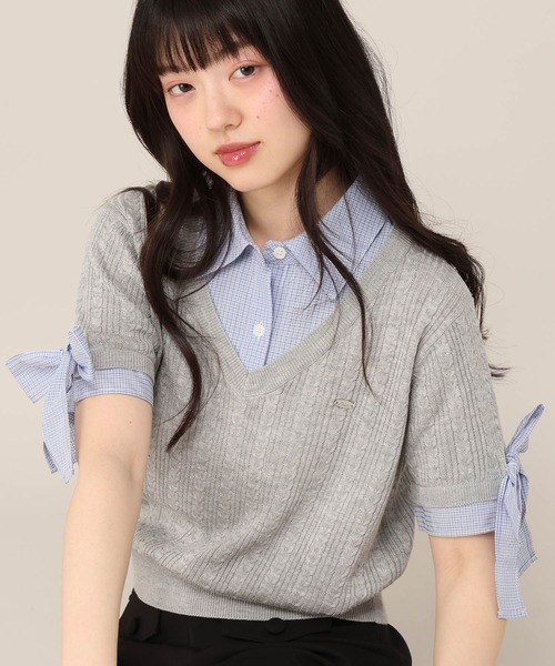 Heather（ヘザー）の「ドッキングリボンニットプルオーバー　1046530（ニット/セーター・レディース・グレー/ネイビー/アイボリー・FREE）」の19枚目の写真