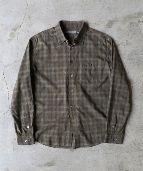 SLOWACID（スローアシッド）の「ガーメントダイチェックシャツ[イエロー]（シャツ/ブラウス・レディース・その他・SMALL/MEDIUM/LARGE）」の2枚目の写真