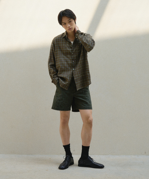 SLOWACID（スローアシッド）の「ガーメントダイチェックシャツ[イエロー]（シャツ/ブラウス・レディース・その他・SMALL/MEDIUM/LARGE）」の4枚目の写真