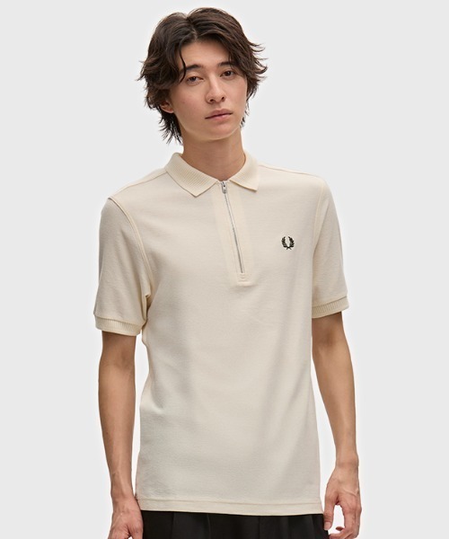 FRED PERRY(フレッドペリー)の「Crepe Pique Polo Shirt/クレープ鹿の子ポロシャツ(ポロシャツ・メンズ・ベージュ/ブラック/ブラウン系その他/ブラウン・L/M/S)」の22枚目の写真