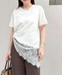 NOLLEY’S Sophi | 【BECシリーズ】ウォッシャブル裾レースイレヘムTシャツ(Tシャツ/カットソー)