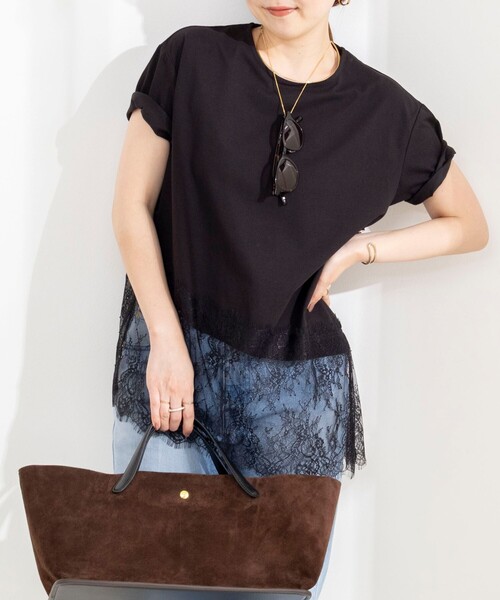 NOLLEY’S Sophi(ノーリーズソフィ)の「【BECシリーズ】ウォッシャブル裾レースイレヘムTシャツ(Tシャツ/カットソー・レディース・オフホワイト/ブラウン/ブラック・38)」の16枚目の写真
