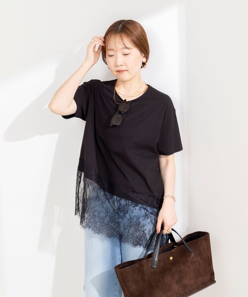 NOLLEY’S Sophi(ノーリーズソフィ)の「【BECシリーズ】ウォッシャブル裾レースイレヘムTシャツ(Tシャツ/カットソー・レディース・オフホワイト/ブラウン/ブラック・38)」の17枚目の写真