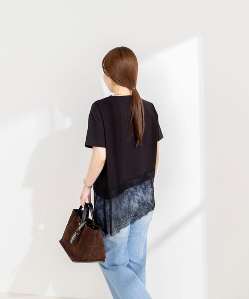 NOLLEY’S Sophi(ノーリーズソフィ)の「【BECシリーズ】ウォッシャブル裾レースイレヘムTシャツ(Tシャツ/カットソー・レディース・オフホワイト/ブラウン/ブラック・38)」の18枚目の写真