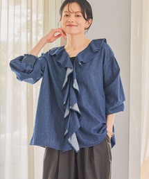 デニムラッフルブラウス