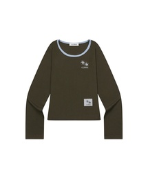 ロラ スモールロゴ 配色 Uネック 長袖Tシャツ (10カラー)