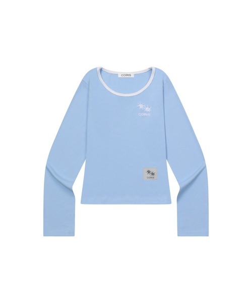 COIRIS(コイリス)の「ロラ スモールロゴ 配色 Uネック 長袖Tシャツ (10カラー)(Tシャツ/カットソー・レディース・チャコール/ブルー/グリーン/ブラウン/ネイビー/カーキ/ブラック/ホワイト/ライトグレー/スカイブルー・FREE)」の10枚目の写真
