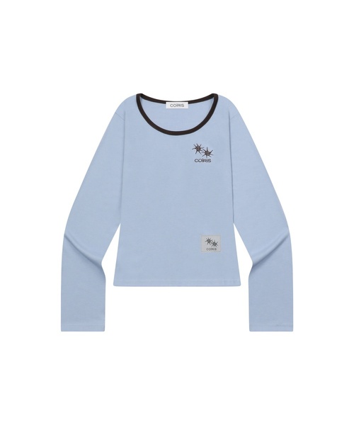 COIRIS(コイリス)の「ロラ スモールロゴ 配色 Uネック 長袖Tシャツ (10カラー)(Tシャツ/カットソー・レディース・チャコール/ブルー/グリーン/ブラウン/ネイビー/カーキ/ブラック/ホワイト/ライトグレー/スカイブルー・FREE)」の8枚目の写真