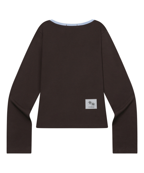 COIRIS(コイリス)の「ロラ スモールロゴ 配色 Uネック 長袖Tシャツ (10カラー)(Tシャツ/カットソー・レディース・チャコール/ブルー/グリーン/ブラウン/ネイビー/カーキ/ブラック/ホワイト/ライトグレー/スカイブルー・FREE)」の20枚目の写真