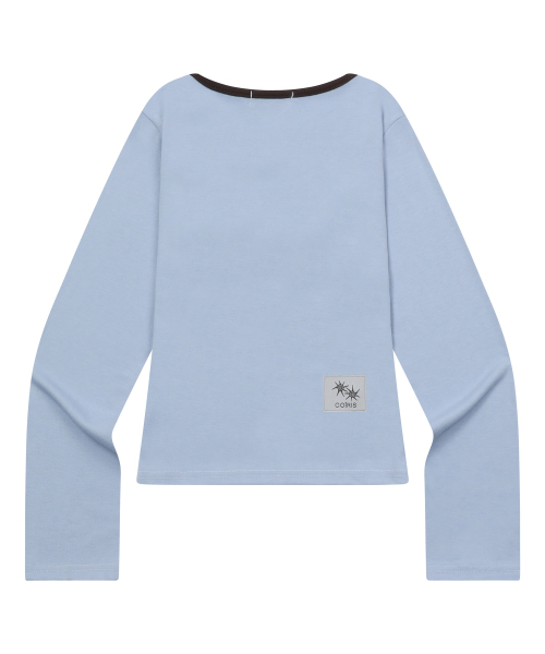 COIRIS(コイリス)の「ロラ スモールロゴ 配色 Uネック 長袖Tシャツ (10カラー)(Tシャツ/カットソー・レディース・チャコール/ブルー/グリーン/ブラウン/ネイビー/カーキ/ブラック/ホワイト/ライトグレー/スカイブルー・FREE)」の16枚目の写真