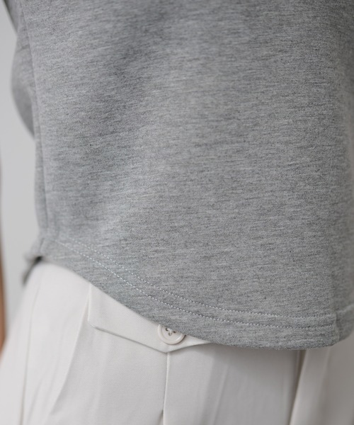 DAYRA(デイラ)の「ソリッドカラー ヘンリーネック ショート丈 半袖 トップス(Tシャツ/カットソー・レディース・ライトグレー/ダークグレー/ネイビー/ブラック・FREE)」の8枚目の写真