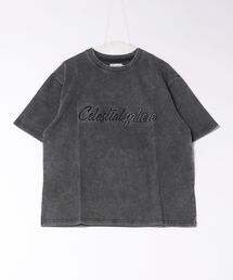 《ATELANE》硫化染 トラ刺繍、ロゴ エンボス、S/S TEE