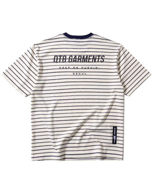 QT8 GARMENTS(キューティーエイトガーメント)の「LB Stripe Simple Logo Washed Tee (Ivory)(Tシャツ/カットソー・メンズ・その他・SMALL/MEDIUM/LARGE/X-LARGE)」の2枚目の写真