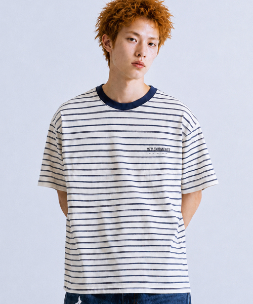 QT8 GARMENTS(キューティーエイトガーメント)の「LB Stripe Simple Logo Washed Tee (Ivory)(Tシャツ/カットソー・メンズ・その他・SMALL/MEDIUM/LARGE/X-LARGE)」の3枚目の写真