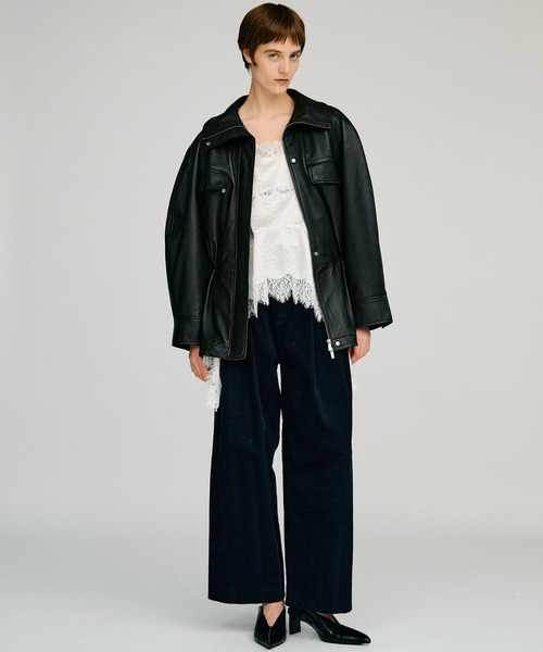 PRANK PROJECT(プランクプロジェクト)の「【2026Autumn Pre-Order】ロードローストリングSHEEPレザージャケット / Low Drawstring Sheep Leather Jacket(ブルゾン・レディース・ブラウン/ブラック・FREE)」の4枚目の写真