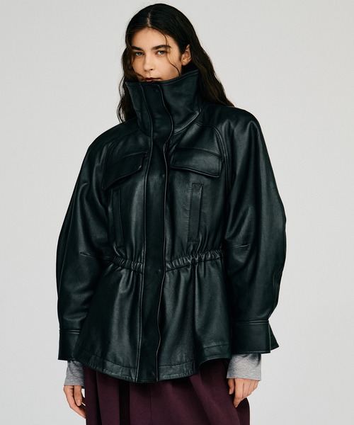 PRANK PROJECT(プランクプロジェクト)の「【2026Autumn Pre-Order】ロードローストリングSHEEPレザージャケット / Low Drawstring Sheep Leather Jacket(ブルゾン・レディース・ブラウン/ブラック・FREE)」の5枚目の写真