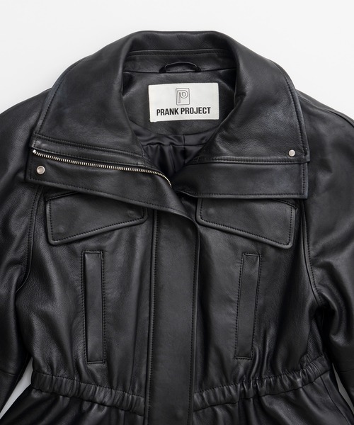 PRANK PROJECT(プランクプロジェクト)の「【2026Autumn Pre-Order】ロードローストリングSHEEPレザージャケット / Low Drawstring Sheep Leather Jacket(ブルゾン・レディース・ブラウン/ブラック・FREE)」の10枚目の写真