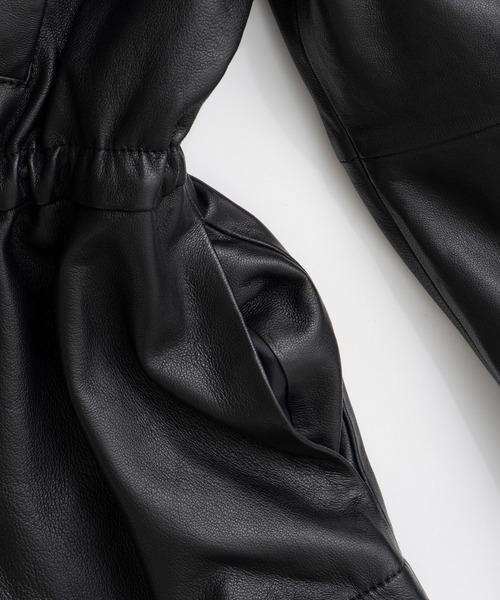 PRANK PROJECT(プランクプロジェクト)の「【2026Autumn Pre-Order】ロードローストリングSHEEPレザージャケット / Low Drawstring Sheep Leather Jacket(ブルゾン・レディース・ブラウン/ブラック・FREE)」の14枚目の写真