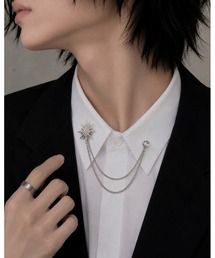 Bling Leads（ブリングリーズ）の「【Bls】【ZA】【Bling Leads】襟ブローチ マルチチェーン スター（ブローチ/コサージュ）」