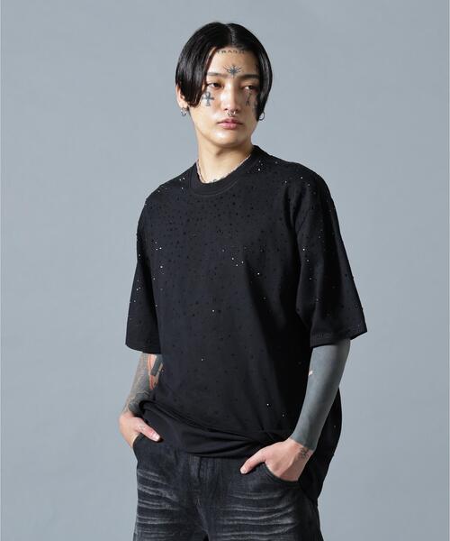 L.H.P(エルエイチピー)の「MAVYTH/メヴィス/RHINESTONE TEE(Tシャツ/カットソー・メンズ・ブラック/ホワイト・XL/M/L)」の3枚目の写真