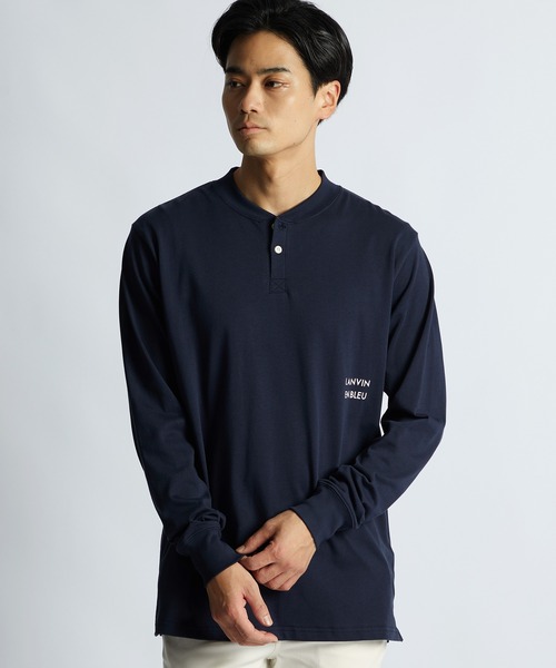 LANVIN en Bleu(ランバンオンブルー)の「シルキータッチ ヘンリーネック ロンT(Tシャツ/カットソー・メンズ・ブルーグレー/ネイビー/グレー/ブラック/ホワイト・46/48/50/52)」の5枚目の写真