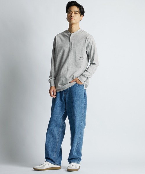 LANVIN en Bleu(ランバンオンブルー)の「シルキータッチ ヘンリーネック ロンT(Tシャツ/カットソー・メンズ・ブルーグレー/ネイビー/グレー/ブラック/ホワイト・46/48/50/52)」の7枚目の写真