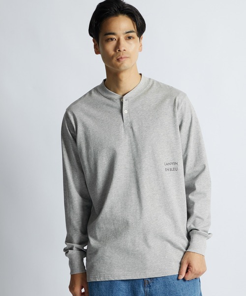 LANVIN en Bleu(ランバンオンブルー)の「シルキータッチ ヘンリーネック ロンT(Tシャツ/カットソー・メンズ・ブルーグレー/ネイビー/グレー/ブラック/ホワイト・46/48/50/52)」の8枚目の写真