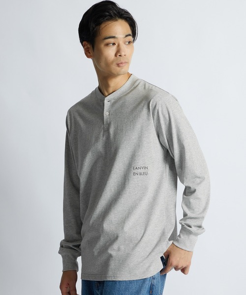 LANVIN en Bleu(ランバンオンブルー)の「シルキータッチ ヘンリーネック ロンT(Tシャツ/カットソー・メンズ・ブルーグレー/ネイビー/グレー/ブラック/ホワイト・46/48/50/52)」の16枚目の写真