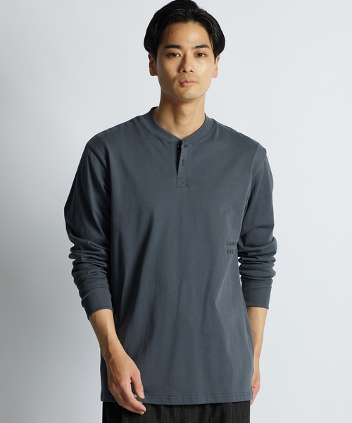 LANVIN en Bleu(ランバンオンブルー)の「シルキータッチ ヘンリーネック ロンT(Tシャツ/カットソー・メンズ・ブルーグレー/ネイビー/グレー/ブラック/ホワイト・46/48/50/52)」の11枚目の写真