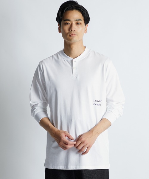 LANVIN en Bleu(ランバンオンブルー)の「シルキータッチ ヘンリーネック ロンT(Tシャツ/カットソー・メンズ・ブルーグレー/ネイビー/グレー/ブラック/ホワイト・46/48/50/52)」の9枚目の写真
