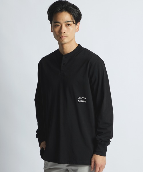 LANVIN en Bleu(ランバンオンブルー)の「シルキータッチ ヘンリーネック ロンT(Tシャツ/カットソー・メンズ・ブルーグレー/ネイビー/グレー/ブラック/ホワイト・46/48/50/52)」の15枚目の写真