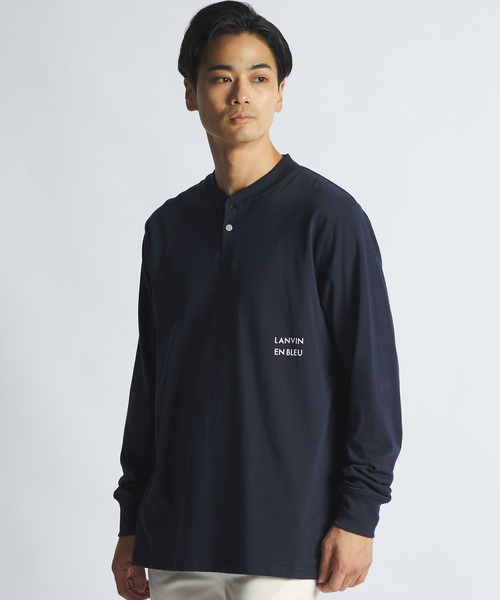 LANVIN en Bleu(ランバンオンブルー)の「シルキータッチ ヘンリーネック ロンT(Tシャツ/カットソー・メンズ・ブルーグレー/ネイビー/グレー/ブラック/ホワイト・46/48/50/52)」の13枚目の写真