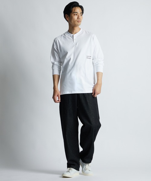 LANVIN en Bleu(ランバンオンブルー)の「シルキータッチ ヘンリーネック ロンT(Tシャツ/カットソー・メンズ・ブルーグレー/ネイビー/グレー/ブラック/ホワイト・46/48/50/52)」の6枚目の写真