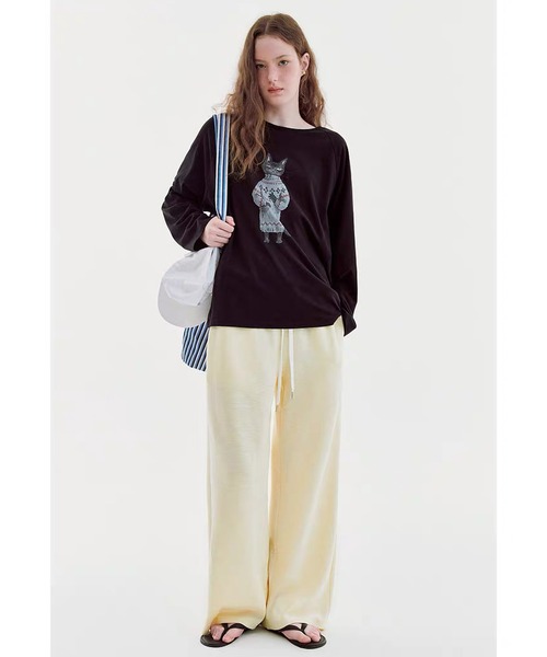 Fano Studios（ファノ ストゥディオズ）の「キャットモチーフ ロングスリーブトップス FQ26S125【Fano Studios】【2026AW】（Tシャツ/カットソー・レディース・ブラック・S/M/L）」の3枚目の写真