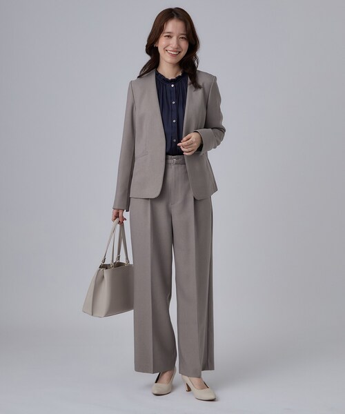SHOO・LA・RUE(シューラルー)の「【セットアップ可/通勤/洗濯機可/SS-LL】ベルト付きワイドパンツ(その他パンツ・レディース・ネイビー/ブラウン系その他・03/02/01/10/04)」の6枚目の写真