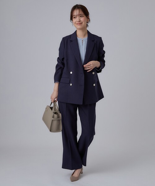 SHOO・LA・RUE(シューラルー)の「【セットアップ可/通勤/洗濯機可/SS-LL】ベルト付きワイドパンツ(その他パンツ・レディース・ネイビー/ブラウン系その他・03/02/01/10/04)」の13枚目の写真