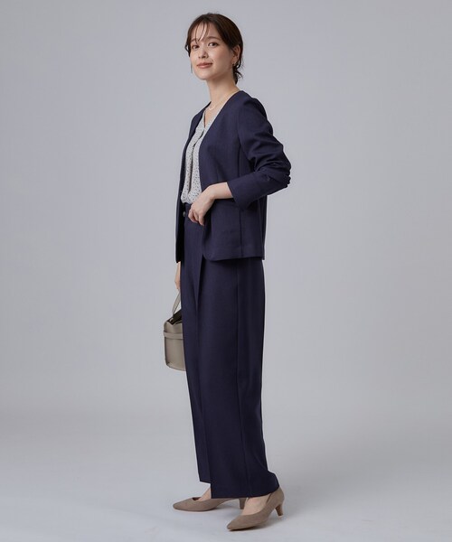 SHOO・LA・RUE(シューラルー)の「【セットアップ可/通勤/洗濯機可/SS-LL】ベルト付きワイドパンツ(その他パンツ・レディース・ネイビー/ブラウン系その他・03/02/01/10/04)」の15枚目の写真