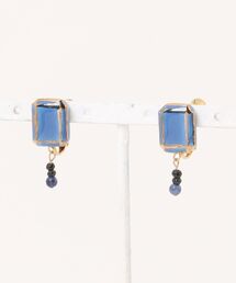 irodori/jewel cut ソーダライト+スピネルのearring(square)