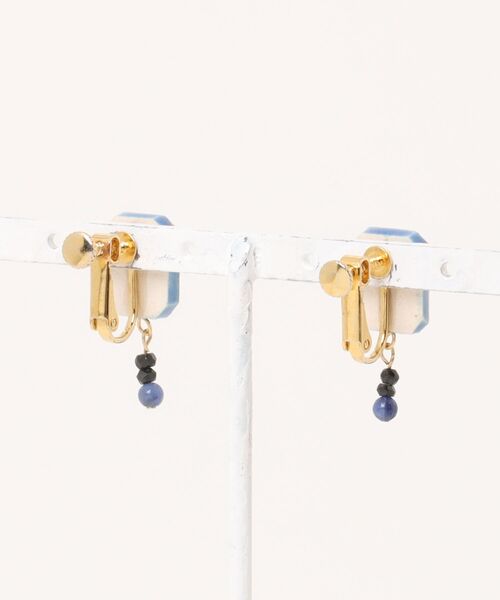 tone（トーン）の「irodori/jewel cut  ソーダライト+スピネルのearring（square）（イヤリング・レディース・ロイヤルブルー・FREE）」の2枚目の写真