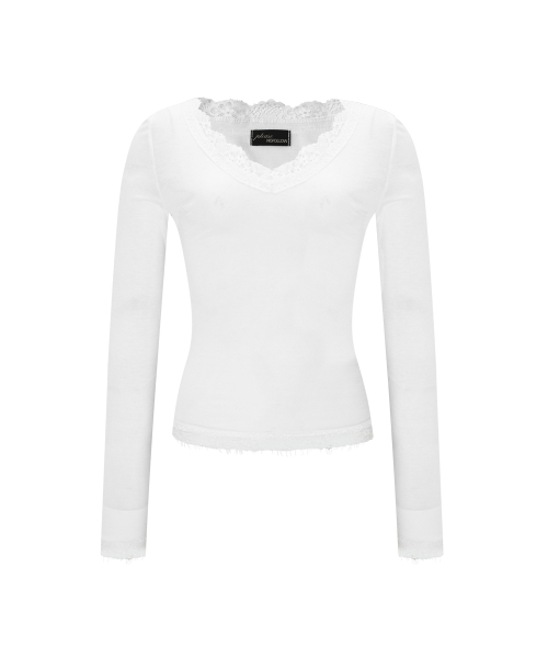 PLEASENOFOLLOW(プリーズノーフォロー)の「Kane Lace Long Sleeve Top (White)(Tシャツ/カットソー・レディース・その他・FREE)」の2枚目の写真