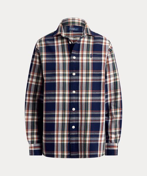 POLO RALPH LAUREN(ポロ ラルフ ローレン)の「リラックス フィット チェック コットン シャツ(シャツ/ブラウス・レディース・ネイビー系1・M/S/XS/XXS/L)」の2枚目の写真
