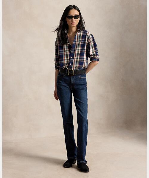 POLO RALPH LAUREN(ポロ ラルフ ローレン)の「リラックス フィット チェック コットン シャツ(シャツ/ブラウス・レディース・ネイビー系1・M/S/XS/XXS/L)」の3枚目の写真