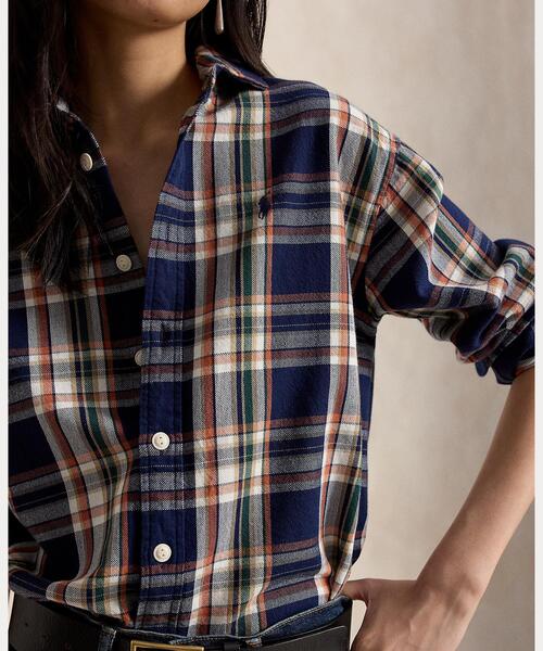 POLO RALPH LAUREN(ポロ ラルフ ローレン)の「リラックス フィット チェック コットン シャツ(シャツ/ブラウス・レディース・ネイビー系1・M/S/XS/XXS/L)」の5枚目の写真