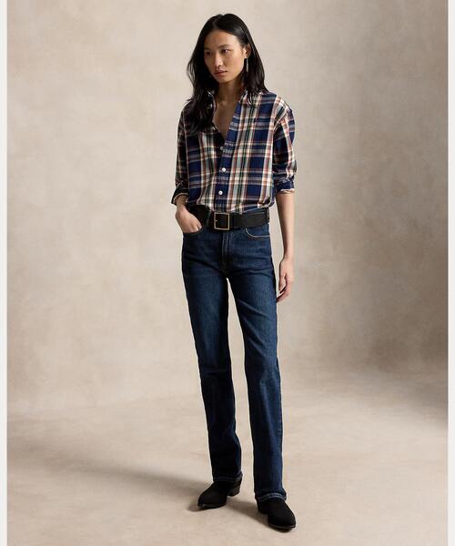 POLO RALPH LAUREN(ポロ ラルフ ローレン)の「リラックス フィット チェック コットン シャツ(シャツ/ブラウス・レディース・ネイビー系1・M/S/XS/XXS/L)」の6枚目の写真