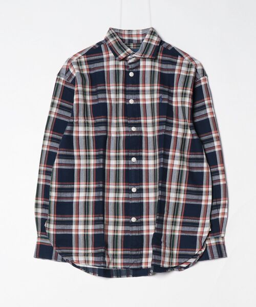 POLO RALPH LAUREN(ポロ ラルフ ローレン)の「リラックス フィット チェック コットン シャツ(シャツ/ブラウス・レディース・ネイビー系1・M/S/XS/XXS/L)」の8枚目の写真