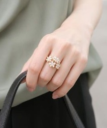 【Sonu jewelry(ソヌジュエリー)】カラーフラワー ストレッチリング son-ring-34-9