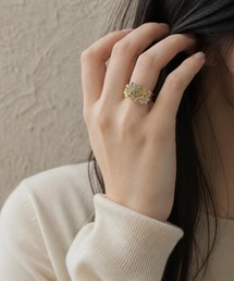 【Sonu jewelry（ソヌジュエリー）】カラーフラワー ストレッチリング son-ring-34-9