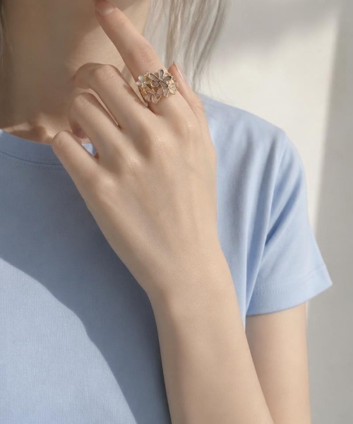Burner(バーナー)の「【Sonu jewelry(ソヌジュエリー)】カラーフラワー ストレッチリング son-ring-34-9(リング・レディース・ブルー系その他/イエロー/レッド/ブラック/ブルー系その他4/ブルー系その他5/ブルー系その他3/ブルー系その他2/ブルー/パープル/ホワイト・FREE)」の9枚目の写真
